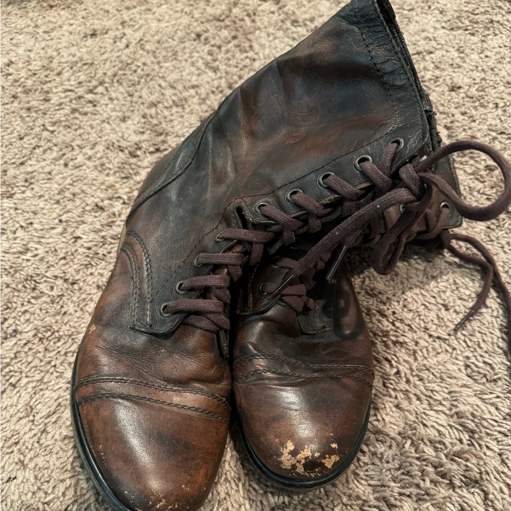 Steve Madden Leather Combat Boots Size 9.5 Women’s
